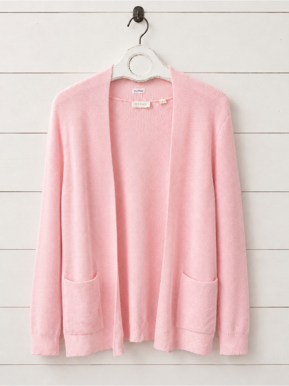 Cyrus Soft Pink Open-Front Cardigan